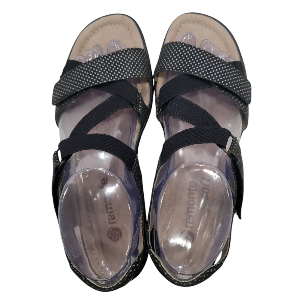 Remonte Black White Dot Comfort Sandals Strappy Cushioned Women’s Size 8… - Picture 6 of 16